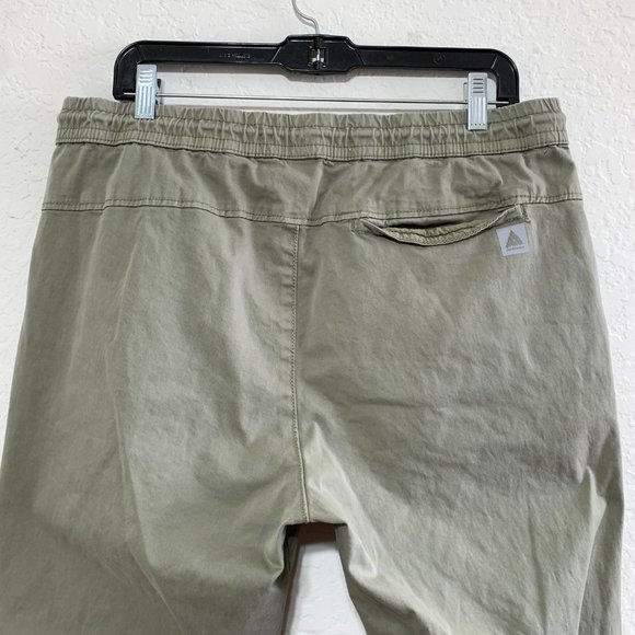 ZARA Jogger Khaki Green Mens Large Elastic Waist Drawstring Cotton Blend - Picture 9 of 16